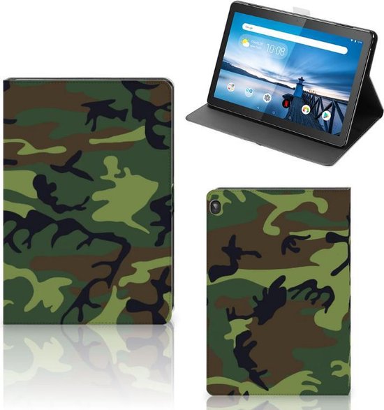 Vulkaan voor boiler Hoesje maken Lenovo Tablet M10 Tablet Hoes met Magneetsluiting Camouflage |  bol.com