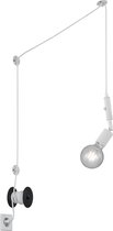 LED Hanglamp - Hangverlichting - Trion Stoluno - E27 Fitting - Rond - Mat Wit - Aluminium - BSE