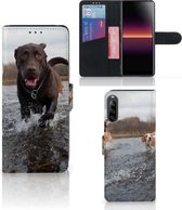 Portefeuille Sony Xperia L4 Cuir de Première Qualité Housse pour Chiens Labrador