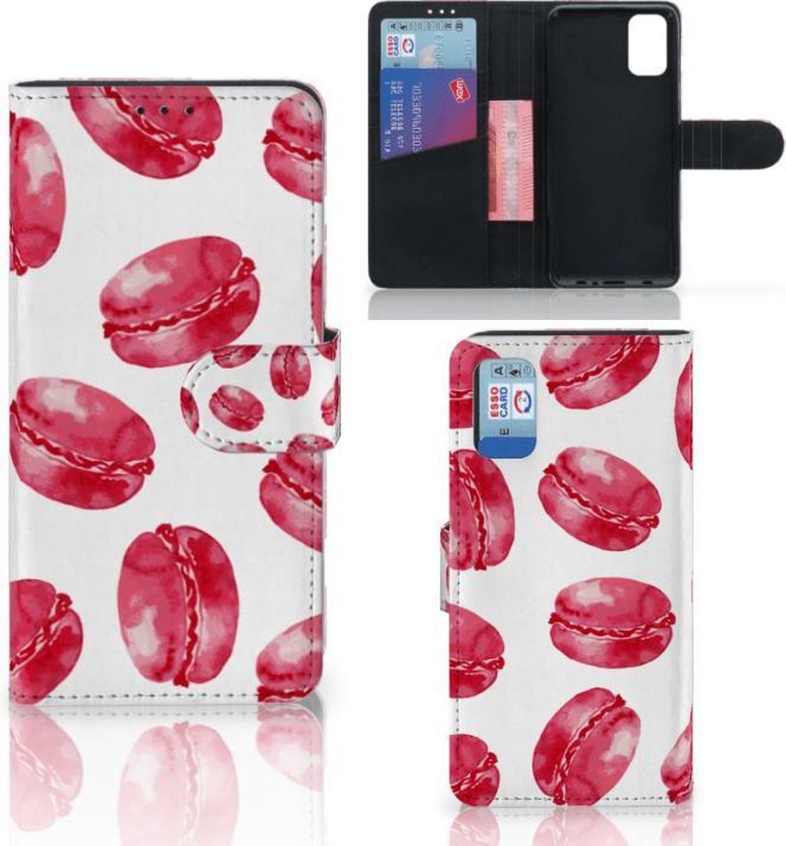 Samsung Galaxy A41 Book Cover Pink Macarons