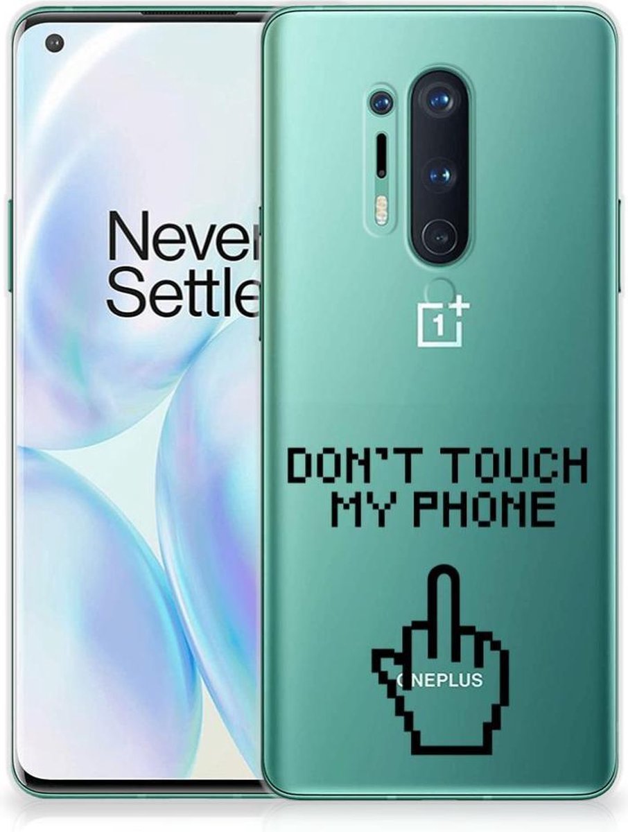 OnePlus 8 Pro Silicone-hoesje Finger Don't Touch My Phone