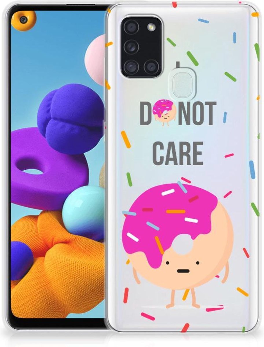 Samsung Galaxy A21s Siliconen Case Donut Roze