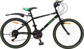Amigo Rock Mountainbike 24 inch - Voor jongens en meisjes - Met 18 versnellingen - Zwart/Groen