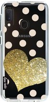 Casetastic Samsung Galaxy A20e (2019) Hoesje - Softcover Hoesje met Design - Glitter Heart Print