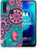 Telefoonhoesje Motorola Moto G8 Power Lite Back Cover Siliconen Hoesje Cirkels en Vlinders