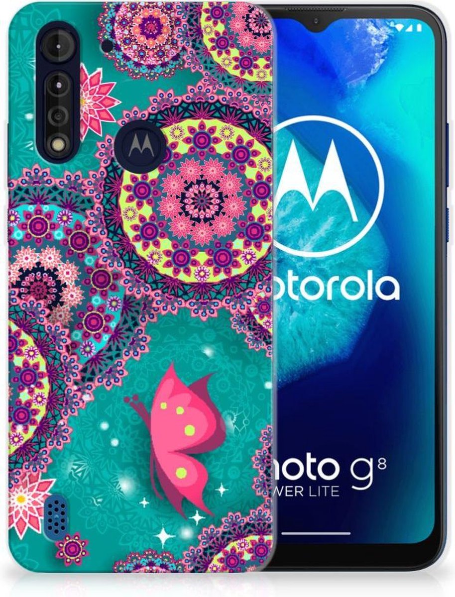 Motorola Moto G8 Power Lite Hoesje maken Cirkels en Vlinders