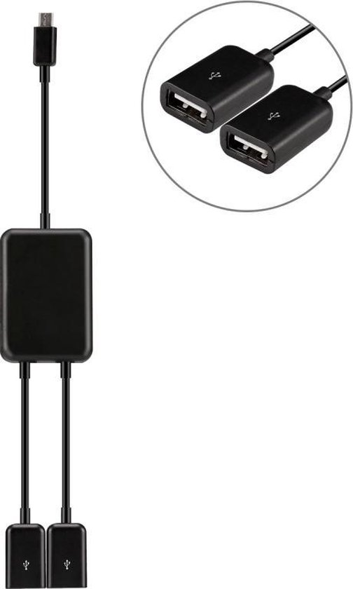 Let op type!! 20 cm dubbele poorten Micro USB OTG Kabel Voor Samsung Galaxy  S6 & S6... | bol.com