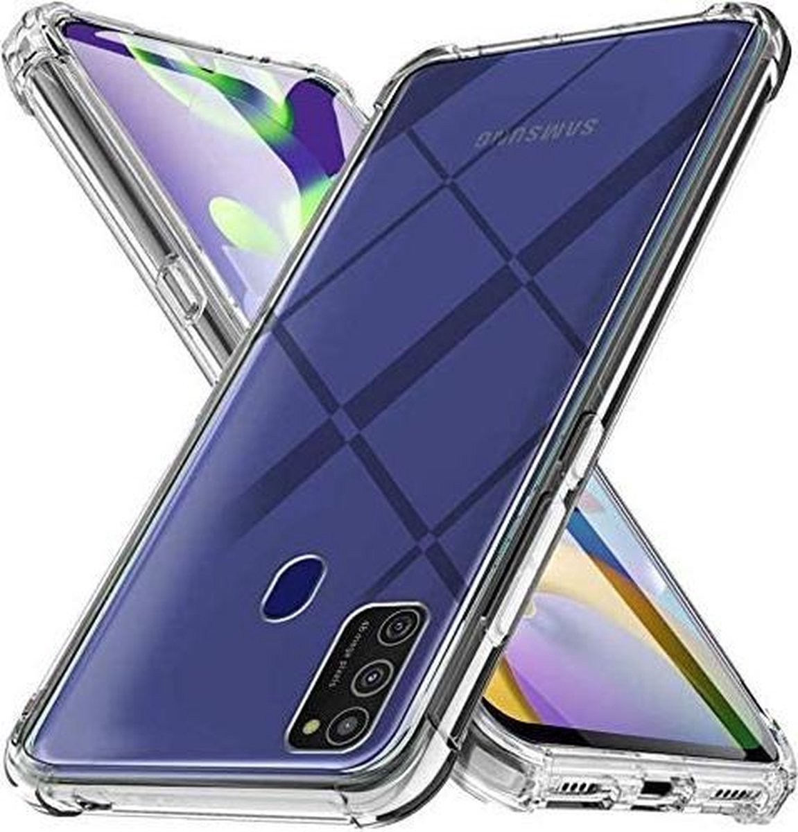 Shockproof Hoesje Geschikt voor: Samsung Galaxy A21S - Anti -Shock Silicone - Transparant