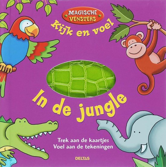 Cover van het boek 'In de jungle magische vensters kijk en voelboek'