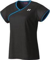 Yonex Tennisshirt Tourn Dames Polyester Zwart/blauw Maat M