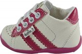 Leren schoenen -  wit/donker roze/fuchsia - meisje - eerste stapjes - babyschoenen - flexibel - sneakers - maat 20