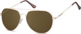 Montana S90D - Zonnebril -  Aviator model - Goud kleurig metaal- Lensbreedte 57 mm