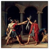 De eed van de Horatii, Jacques-Louis David - Foto op Akoestisch paneel - 120 x 120 cm