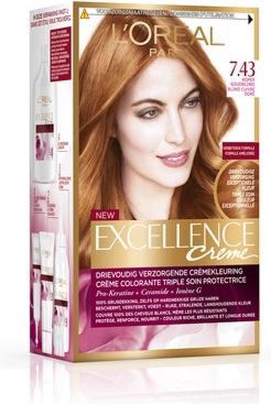 L'Oréal Paris Excellence Crème 7.43 Goudblond Haarverf |