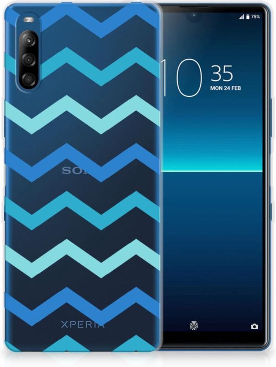 Sony Xperia L4 TPU bumper Zigzag Blauw