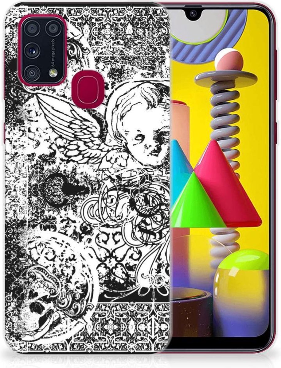 Silicone Back Case Samsung Galaxy M31 Skulls Angel