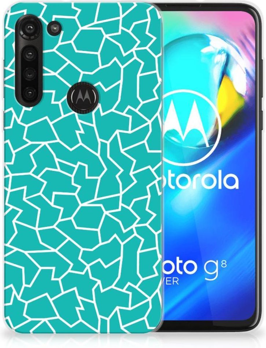 Motorola Moto G8 Power Hoesje maken Cracks Blue