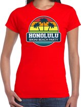 Honolulu zomer t-shirt / shirt Honolulu bikini beach party voor dames - rood - Honolulu beach party outfit / vakantie kleding /  strandfeest shirt XL