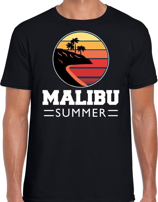 Malibu zomer t-shirt / shirt Malibu summer voor heren - zwart - beach party  outfit /... | bol.com