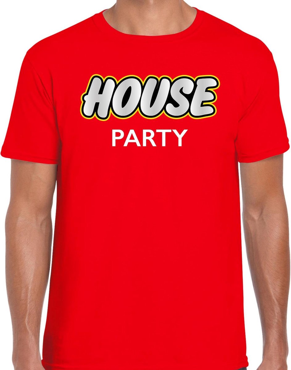 House party t-shirt / shirt house party - rood - voor heren - dance / party  shirt /... | bol.com
