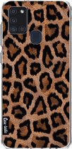 Casetastic Samsung Galaxy A21s (2020) Hoesje - Softcover Hoesje met Design - Leopard Print
