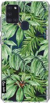 Casetastic Samsung Galaxy A21s (2020) Hoesje - Softcover Hoesje met Design - Transparent Leaves Print