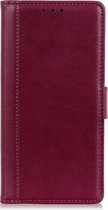 Shop4 - Oppo A92 Hoesje - Wallet Case Grain Rood