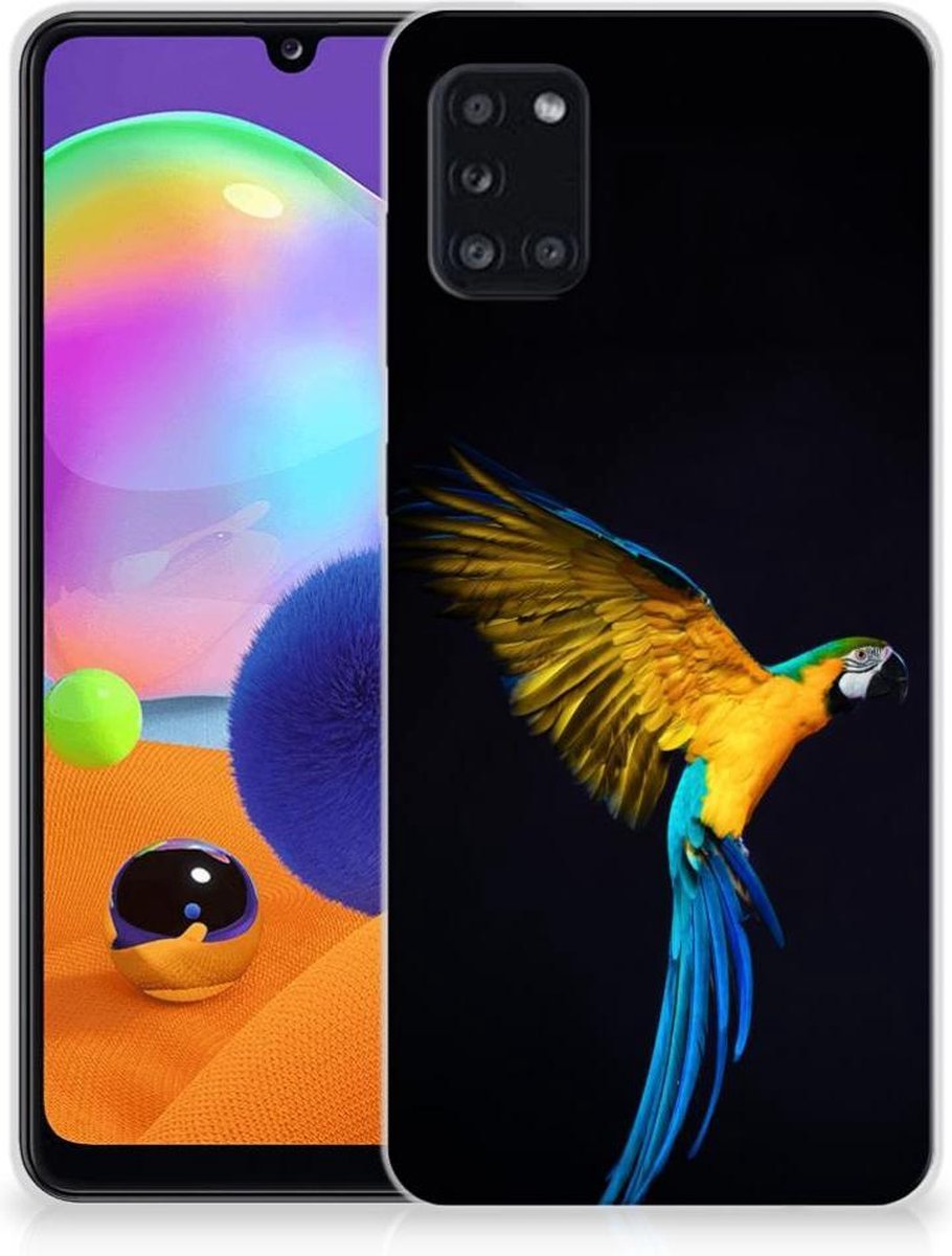 Samsung Galaxy A31 TPU Hoesje Papegaai