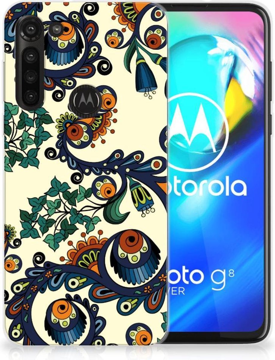 Siliconen Hoesje Motorola Moto G8 Power Barok Flower