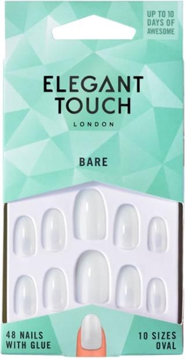 Elegant Touch Totally Bare Nails With Glue #oval 48 U
