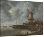 De molen bij Wijk bij Duurstede, Jacob van Ruisdael - Foto op Canvas - 100 x 75 cm