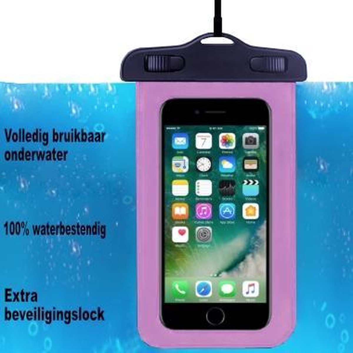 ADEL Waterdicht PVC Onderwater hoesje Geschikt voor Wiko View 3 - Roze