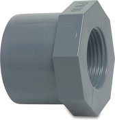 Mega Inlijmring PVC-U 40 mm x 1" lijm spie x binnendraad 10bar grijs