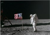 Armstrong photographs Buzz Aldrin (maanlanding) - Foto op Forex - 160 x 120 cm