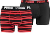 PUMA 2P boxers heritage stripe rood & zwart - XL