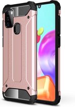 Armor Hybrid Back Cover - Samsung Galaxy A21s Hoesje - Rose Gold