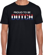 Holland Proud to be Dutch landen t-shirt zwart heren XL