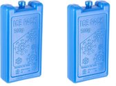 2x Blauwe koelelementen 500 gram 9 x 18 cm - Koelblokken/koelelementen voor koeltas/koelbox