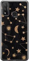 Huawei P Smart 2020 hoesje siliconen - Counting the stars | Huawei P Smart (2020) case | zwart | TPU backcover transparant
