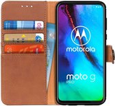 KHAZNEH Motorola Moto G Pro Hoesje Portemonnee Book Case Bruin