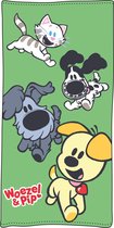 Woezel & Pip Spelen Groen - Strandlaken - 75 x 150 cm - Multi