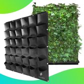 TheGoods™ Verticale Tuin 36 Vakken - Plantenzak Muur - Moestuin - Plantenhanger - Verticaal Tuinieren - Ruime Vakken - Zwart - 100x100 cm