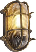 QAZQA nautica - Industriele Wandlamp voor buiten - 1 lichts - L 250 mm - Goud/messing - Industrieel - Buitenverlichting