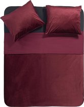 Y-NOT - Fluweel/Velvet - Dekbedovertrek - Tweepersoons - 200x200/220 cm - Donkerrood