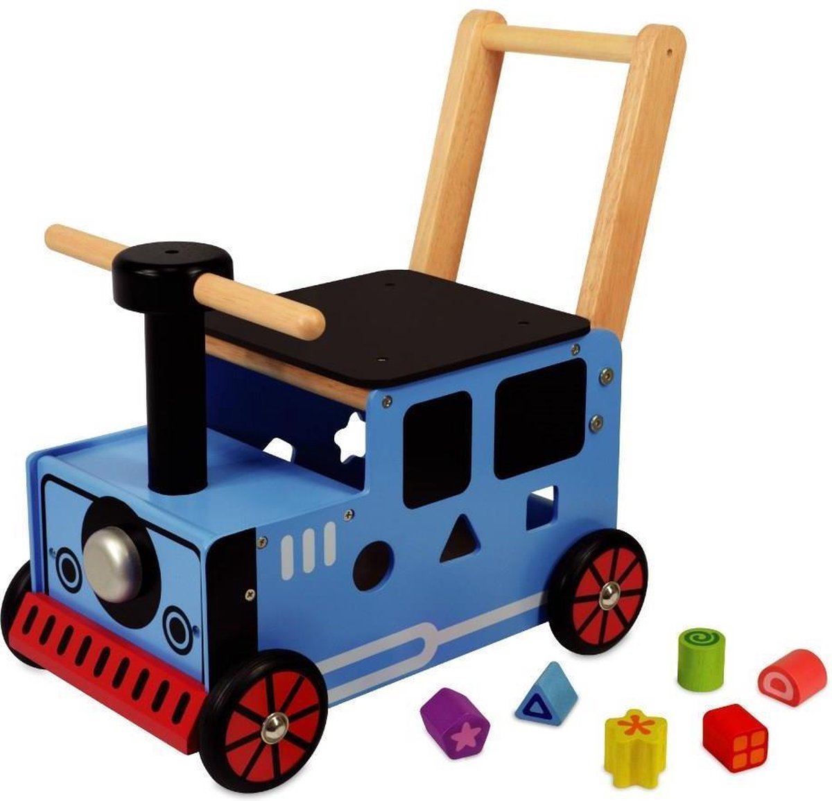 Loop/duwwagen trein Thomas Tank blauw