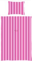 ESTAhome dekbedovertrek strepen fuchsia roze - 158875