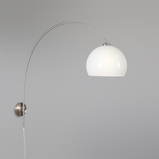 QAZQA Bow - Moderne Wand booglamp voor binnen - 1 lichts - D 1160 mm - Wit  - Woonkamer... | bol.com