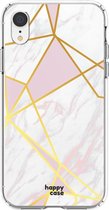 HappyCase Apple iPhone XR Hoesje Flexibel TPU Roze Marmer Print