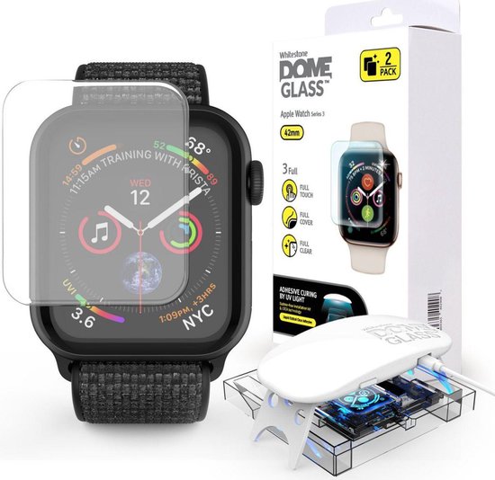Whitestone Dome Glass Apple Watch 42MM Screenprotector (2-Pack) | bol.com