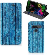 LG G8s Thinq Book Wallet Case Blauw Wood